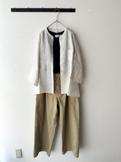 画像9: NATURAL LAUNDRY 60フレンチリネン  ランドスケープシャツ【クリックポスト（185円）発送可能】