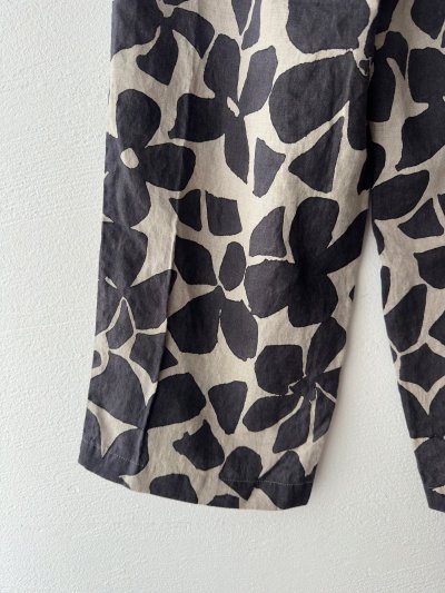 画像9: prit 60/1 リネンシーチングビッグフラワープリント タックイージーパンツ