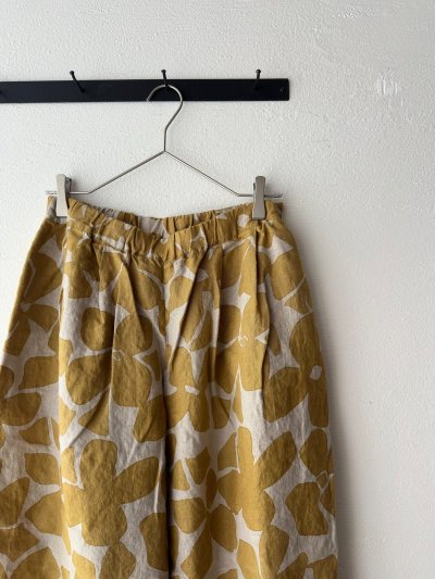 画像5: prit 60/1 リネンシーチングビッグフラワープリント タックイージーパンツ