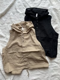 prit 30/1綿麻ローン フーディベスト