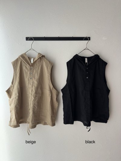 画像2: prit 30/1綿麻ローン フーディベスト