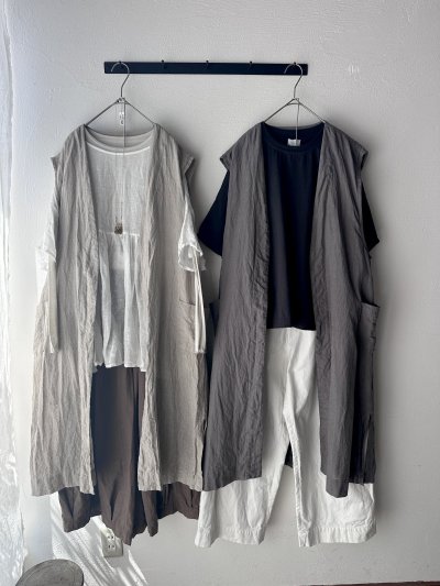 画像7: Luminaes 1/60手染めリネン ロングジレ