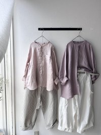 prit 60/1フレンチリネン バンドカラーワイドシャツ