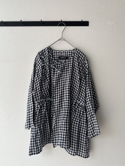 画像1: Véritécoeur ギンガムチェックカシュクールブラウス