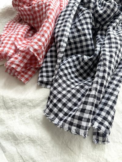 画像5: Veritecoeur ギンガムチェックストール【クリックポスト（185円）発送可能】