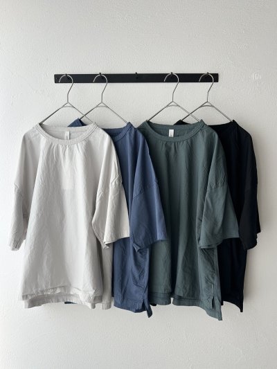 画像1: prit 30/1ハイゲージ天竺 × 80/1 タイプライター 切替５分袖Tシャツ【クリックポスト（185円）発送可能】