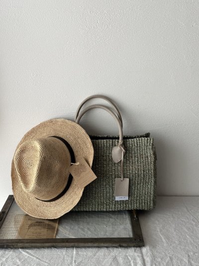 画像5: Made in Mada  ELYA ラフィアハット　 NATURAL 革黒ベルト付