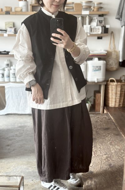 画像2: Luminaes コルトレイクリネン タックボリュームPT