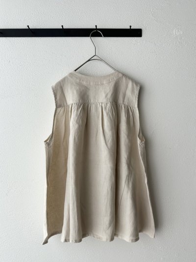 画像7: NATURAL LAUNDRY 40リネン ギャザーノースリ【クリックポスト（185円）発送可能】