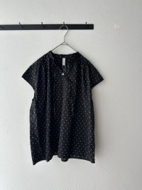 prit 70/1高密度ローンドットプリント スリーブレスギャザープルオーバー【クリックポスト（185円）発送可能】