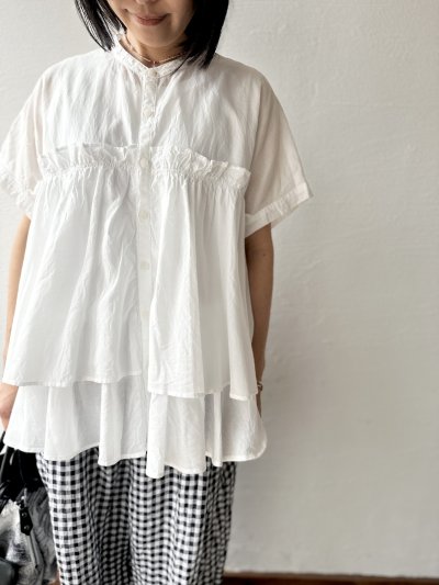 画像5: grin 100/2ボイル ギャザーシャツ