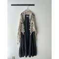 Vlas Blomme タッセルバテンレースショール