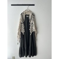 Vlas Blomme タッセルバテンレースショール