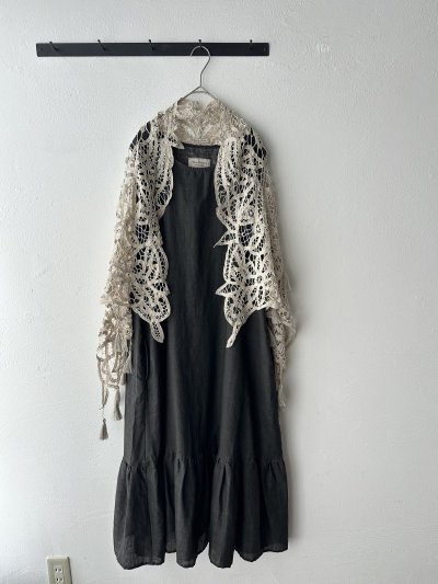 画像1: Vlas Blomme タッセルバテンレースショール