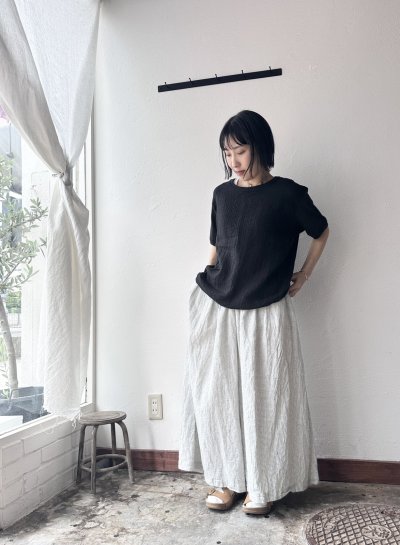 画像2: NATURAL LAUNDRY リネンサッカーストライプ T【クリックポスト（185円）発送可能】