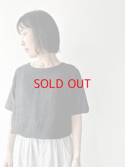 画像1: NATURAL LAUNDRY リネンサッカーストライプ T【クリックポスト（185円）発送可能】