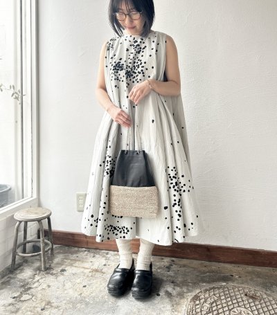 画像1: *sale30%off* Veritecoeur ペイント柄サークルワンピース