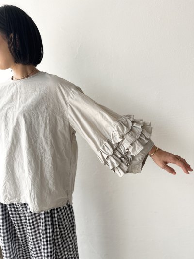 画像4: Gauze# FRILL SLEEVE BLOUSE