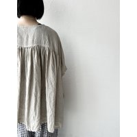 Luminaes 手染めリネン 後ろギャザープルオーバー