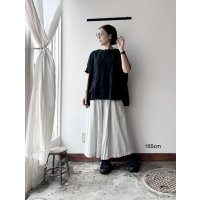 【予約販売 ; ８月中旬】Luminaes 手染めリネン 後ろギャザープルオーバー