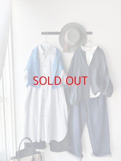 画像1: *sale50%off* nouvelles du paradis ストライプクロス シャツワンピース【クリックポスト（185円）発送可能】