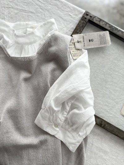 画像1: *sale40%off* prit 80/1ローン ５分袖スタンドカラープルオーバー【クリックポスト（185円）発送可能】
