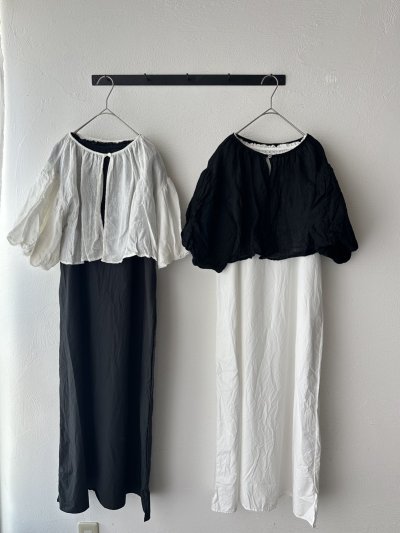 画像1: Gauze# KHADI COTTON LINEN GATHER BORRERO
