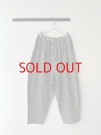 grin 綿麻indiaチェック マヨネーズパンツ