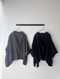 Luminaes 手染めリネン ７分袖ワイドJK