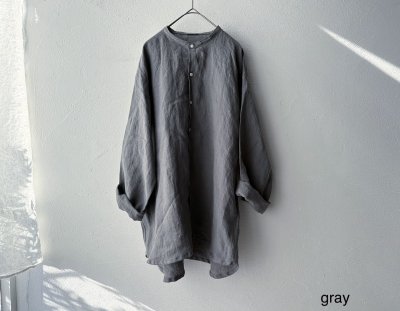 画像2: Luminaes 1/60手染めリネン ロングシャツ 【unisex】