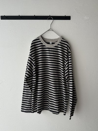 画像2: prit 30/1リサイクルムラ糸天竺ボーダー クルーネックワイドプルオーバー