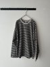 画像2: prit 30/1リサイクルムラ糸天竺ボーダー クルーネックワイドプルオーバー (2)