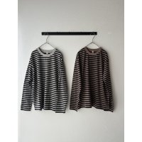 prit 30/1リサイクルムラ糸天竺ボーダー クルーネックプルオーバー