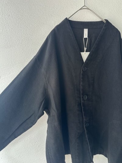 画像6: prit 25/1フレンチリネンツイル起毛 ノーカラージャケット