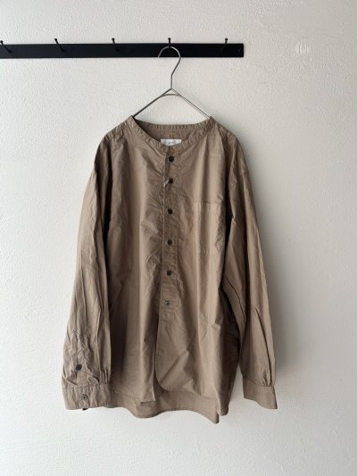 画像1: prit 80/1タイプライター バンドカラーシャツ