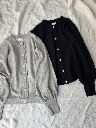 画像1: Gauze# TINY FRILL URAKE CARDIGAN