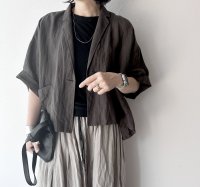 Luminaes 手染めリネン ７分袖ワイドJK
