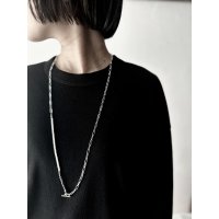 Luminaes_accessory ミルクガラスのメタルネックレス
