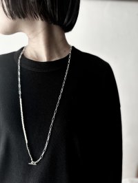 Luminaes_accessory ミルクガラスのメタルネックレス