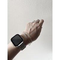Luminaes_accessory メタルビーズ＆メタルチェーンの二重ブレスレット