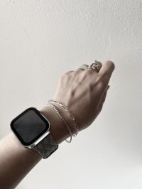 Luminaes_accessory メタルビーズ＆メタルチェーンの二重ブレスレット