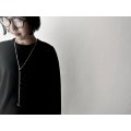 Luminaes_accessory ガンメタビーズのメタルネックレス