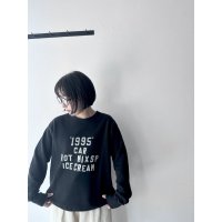 NATURAL LAUNDRY コットンリネン裏毛 キャロットプリントプルオーバー