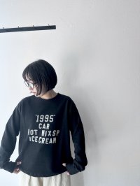 NATURAL LAUNDRY コットンリネン裏毛 キャロットプリントプルオーバー