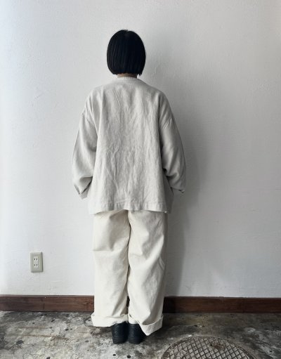 画像4: prit 25/1フレンチリネンツイル起毛 ノーカラージャケット