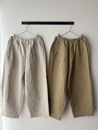 画像1: prit コットンリネン交織カルゼ タックバギーパンツ