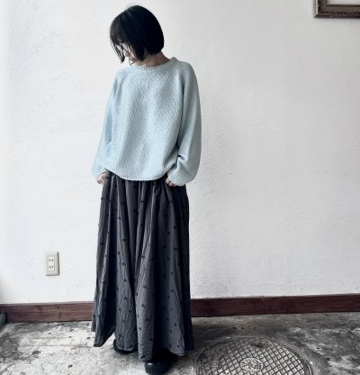 画像2: nouvelles du paradis ドットカットジャガード ギャザースカート
