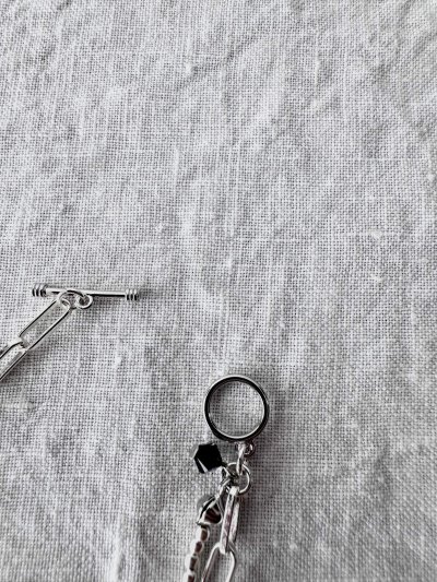 画像3: Luminaes_accessory メタルビーズ＆チェーンの二重ブレスレット