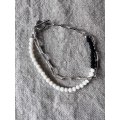Luminaes_accessory みるくガラスとマットビーズのバイカラー二重ブレスレット