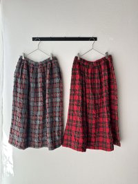 prit ウールコットンチェック タックスカート